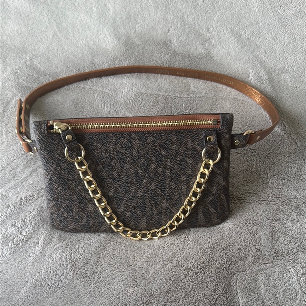 Michael Kors Brown Logo Belt Bag